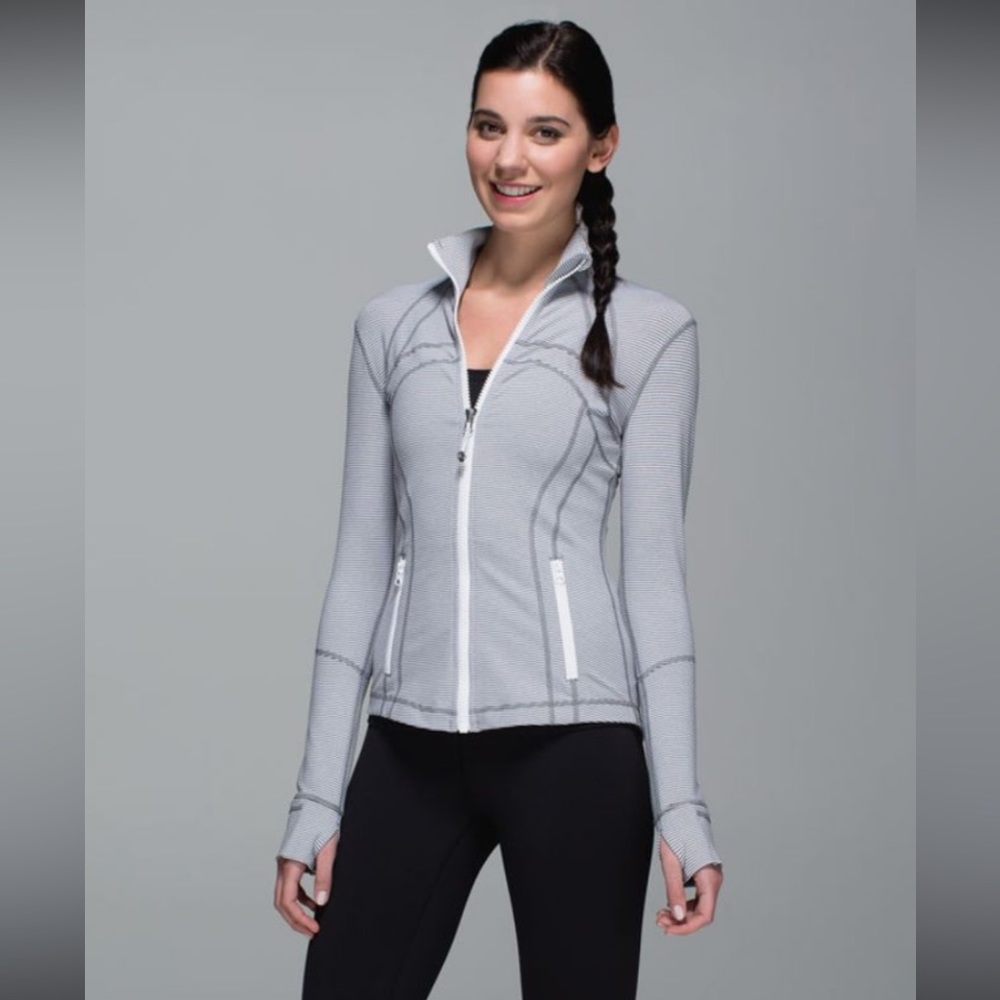 Lululemon Define Jacket - Tonka Stripe Heathered Slate White
